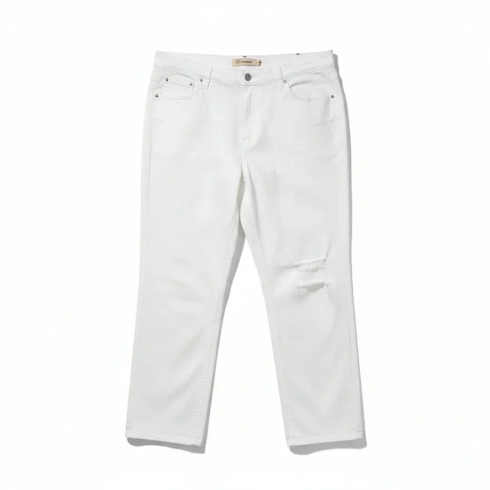 ✨ Democracy White Distressed Straight-Leg Jeans | Size 24 | Ab Solution Fit ✨✨